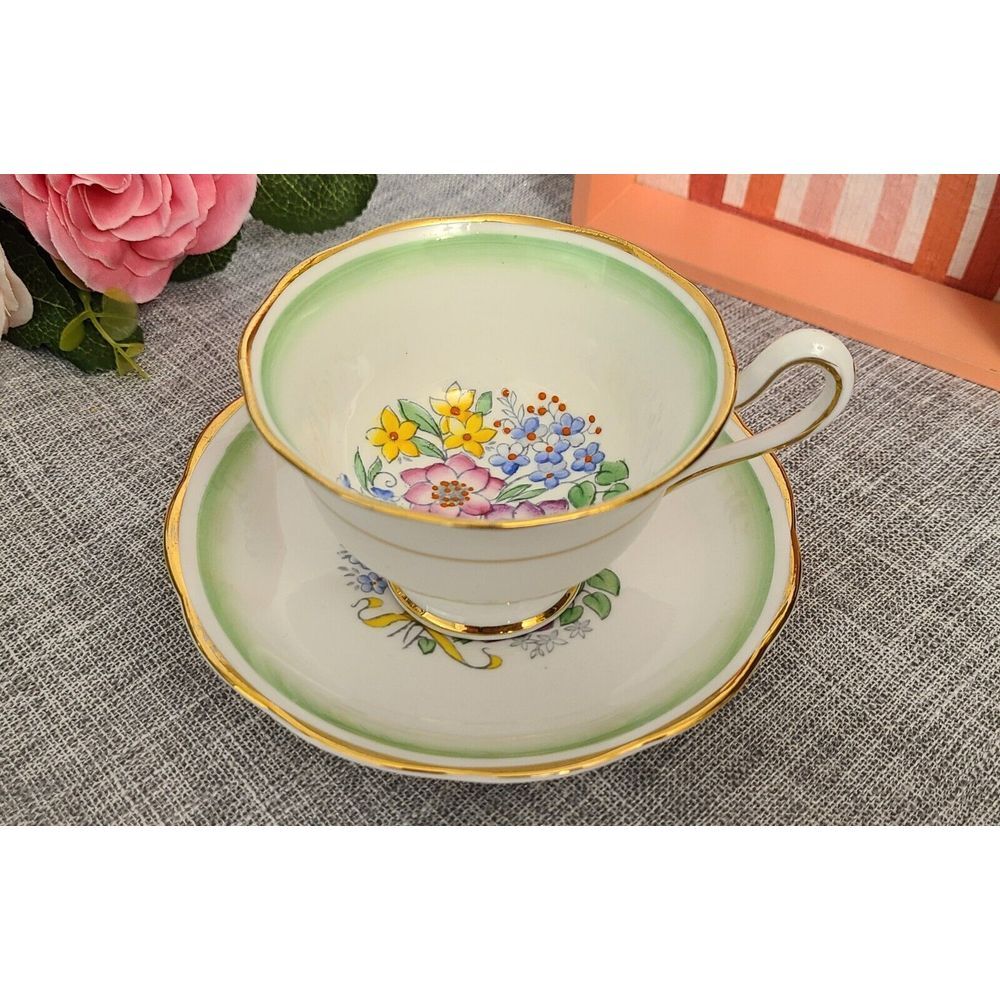 Rare Vintage Royal Albert teacup and saucer, bone china, with flaw